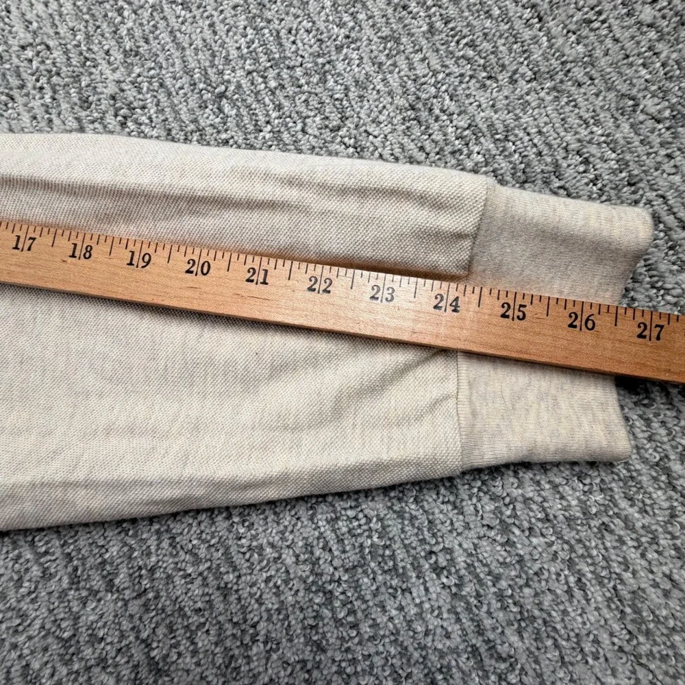Polo Ralph Lauren Polo Shirt Men XL Beige Long Sleeve Cotton Pique Pony‎ Logo